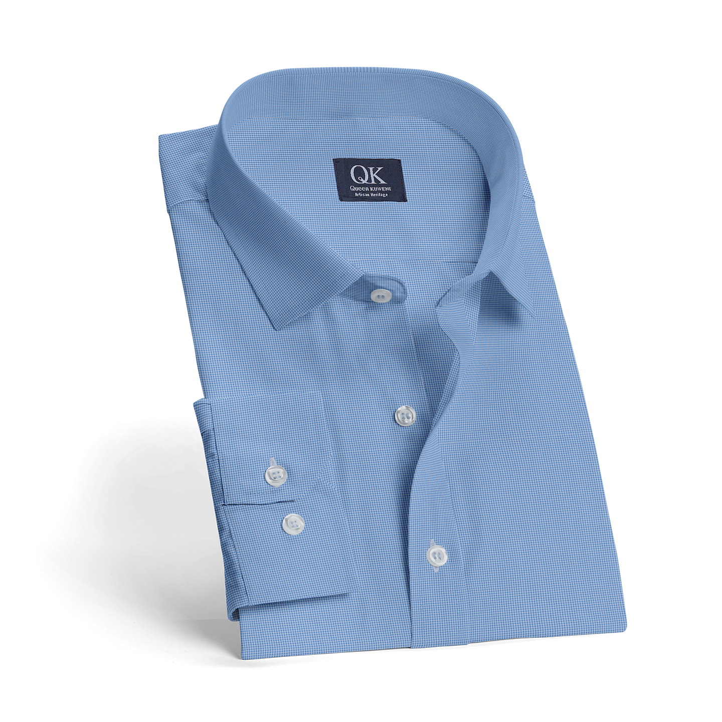Long Sleeve Dress Shirt – Light Blue Checkered