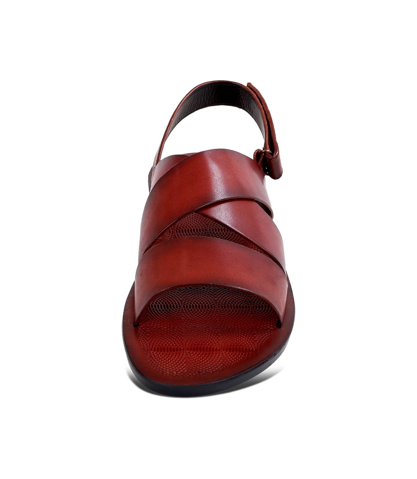 Premium Men’s Reddish-Brown Leather Multi-Strap Sandals